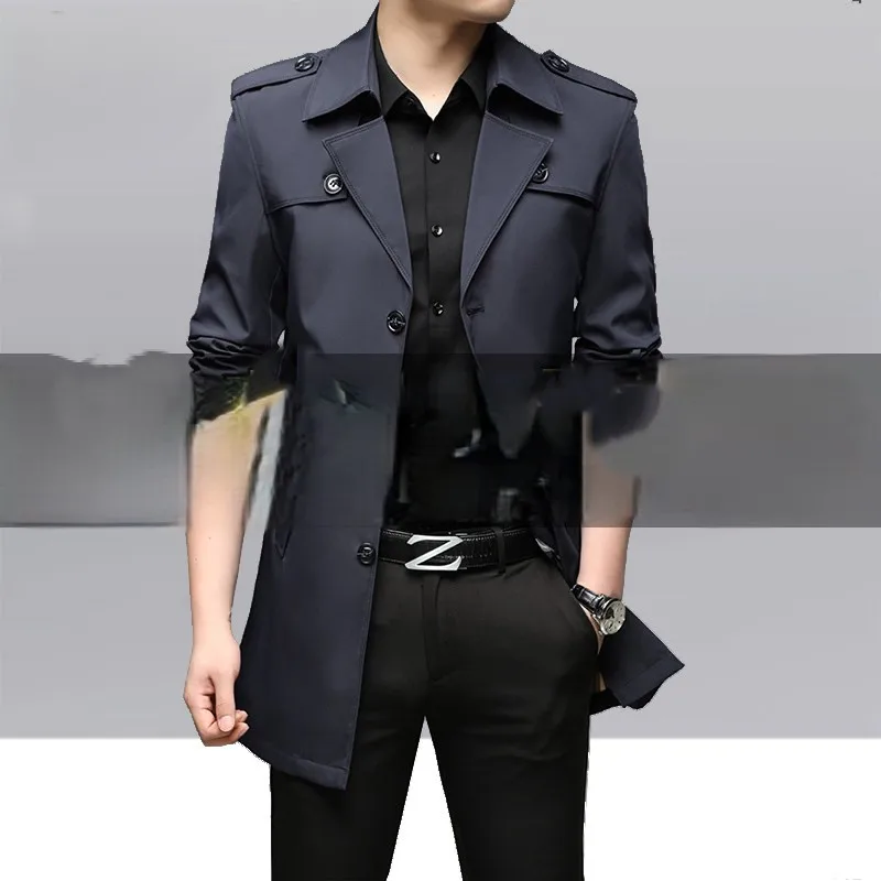 

Мужской легкий серый плащ-тренч для весны и лета, однослойный, дышащий, с защитой от солнца и непогоды