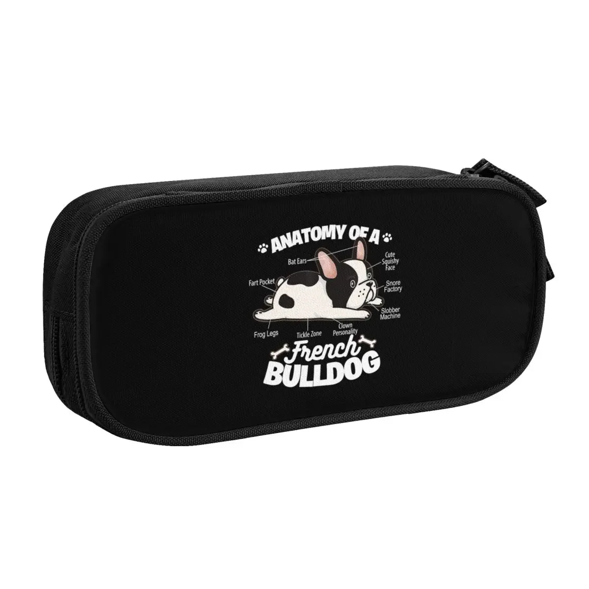 Cute Anatomy Of A French Bulldog Pencil Cases for Girls Boys Large Storage Frenchie Dog Lover Pencil Box Stationery