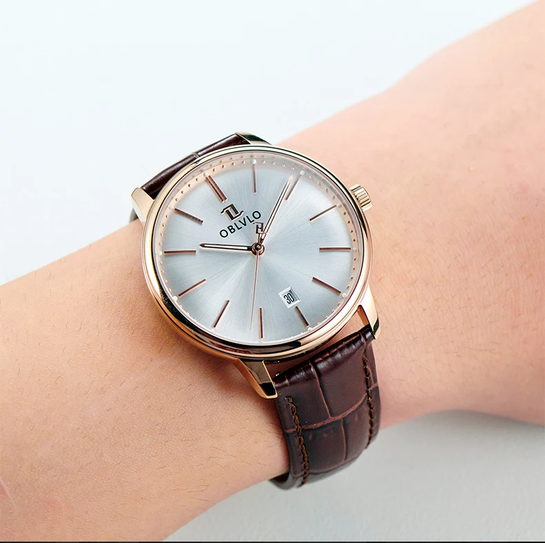 OBLVLO Мужские автоматические часы 39,8 мм Механические наручные часы Ультратонкие 50 м Водонепроницаемые сапфировые светящиеся Miyota Move