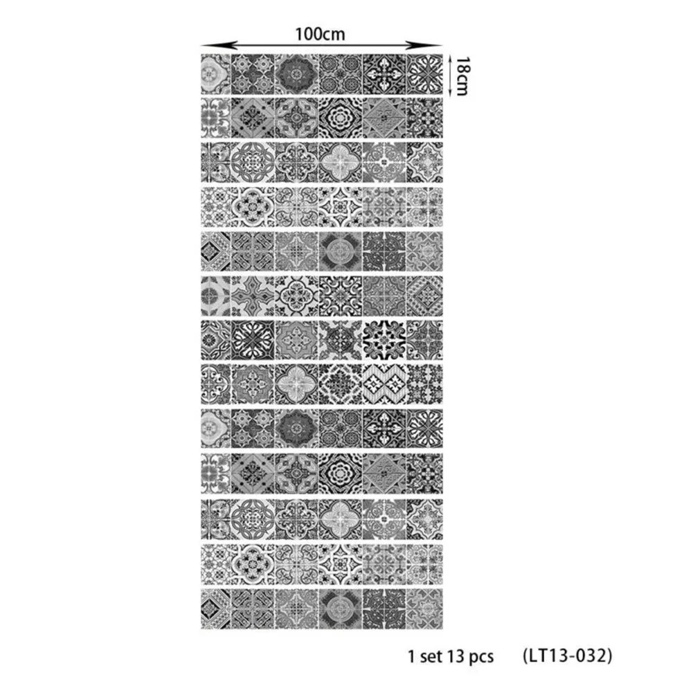 Wall Staircase Stickers 13pcs 3D Ceramic High quality Mural Decal Riser Stair Staircase Sticker Tile Vinyl Kit