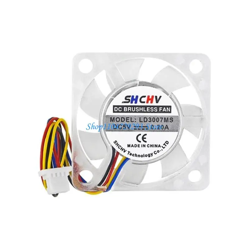 

Миниатюра Y2GD 5 В охлаждающий вентилятор 4PIN JST TERMINAL для Mraspberrypi5 Охлаждающий радиатор 3007