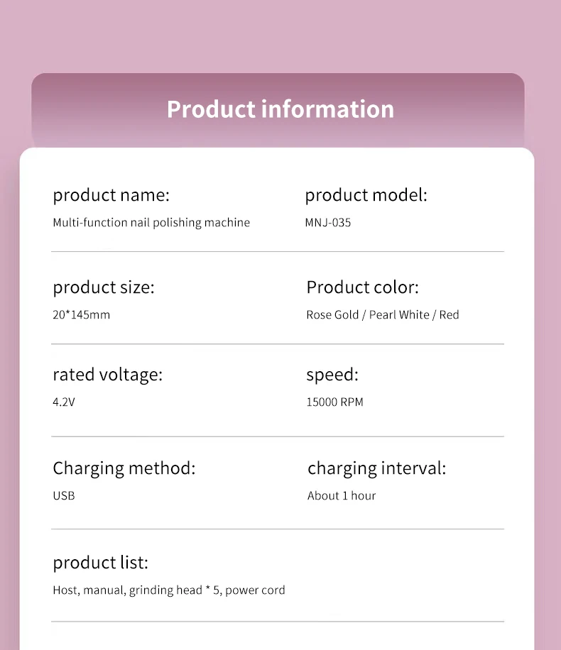 Ponceuse à ongles électrique aste sans fil, mini perceuse, ensemble de limes, équipement de manucure, fournitures de styliste, outils, N64.Products