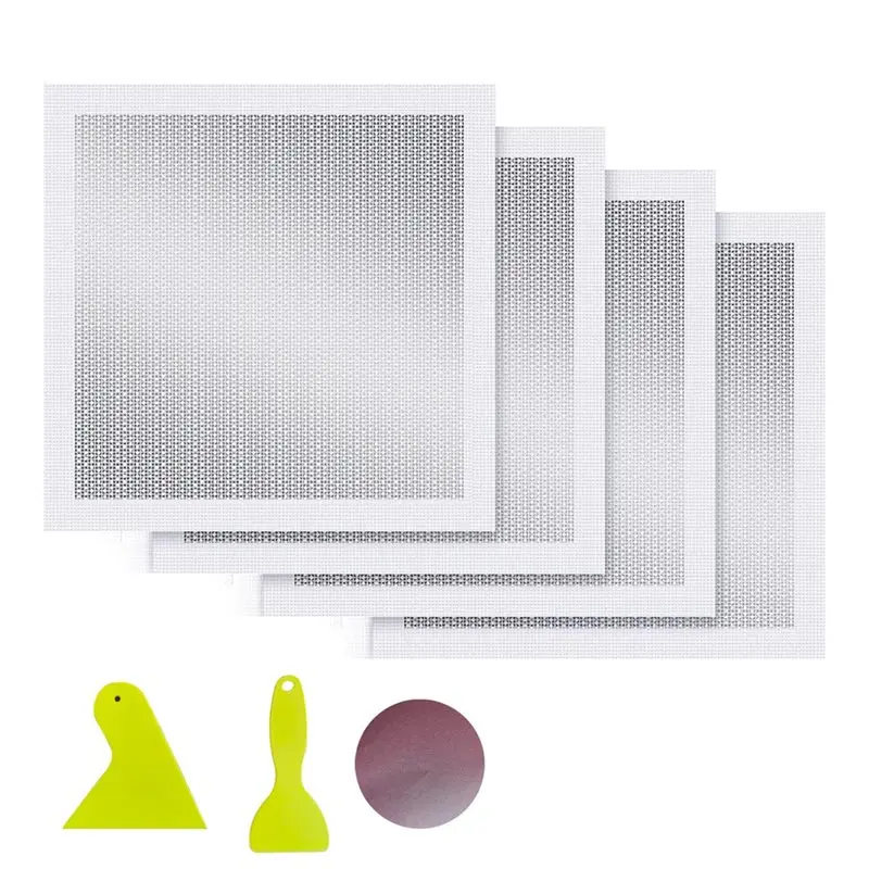 新着商品-大型壁天井修理キット用パネル-4個パック-12x12インチ-ドライウォールパッチ-自己粘着メッシュとアルミプレート付き