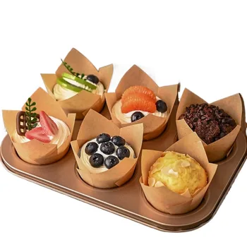100pcs Natural Tulip Cupcake Liners Unbleached European Parchment Paper Baking Cups for…