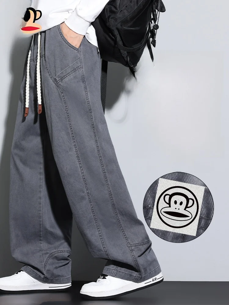 

Мужские повседневные брюки Paul Frank American Style Heavy Washed, свободного кроя, из чистого хлопка, рабочие, прямые, для весеннего сезона