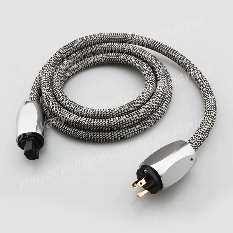 Power Cable HIFI EU US AC Audiophile Power Cord for Amplifer CD Player Power Cable with gold plated plug