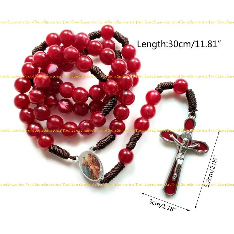 E1PB 10MM Acrylic Bead Bead Necklace Necklace Vintage Coase Catholic Catholic لـ JES