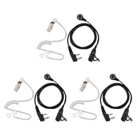 3X 2 Pin PTT MIC Headset Covert Acoustic Tube In-Ear Earpiece For Kenwood TYT Baofeng UV-5R BF-888S CB Radio Accessories