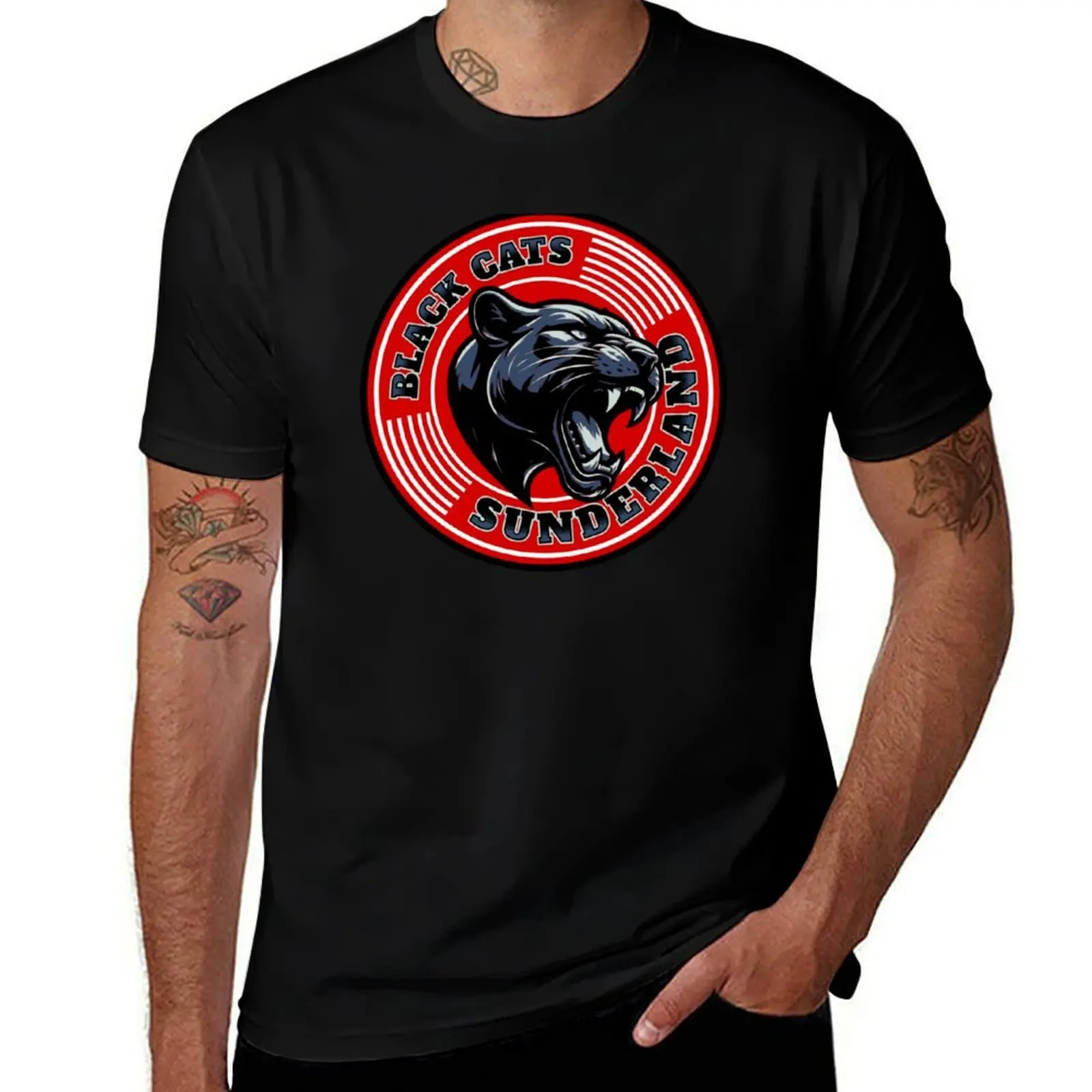 

Black Cats Sunderland T-Shirt plain shirts graphic tee blue lock oversized t shirt men