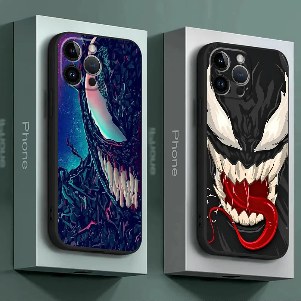 Marvel Venom Phone Case for Apple iPhone 13 Mini 16 XR SE 7 8 Plus 11 Pro 12 15 ProMax 14 Pro XS Matte Cover