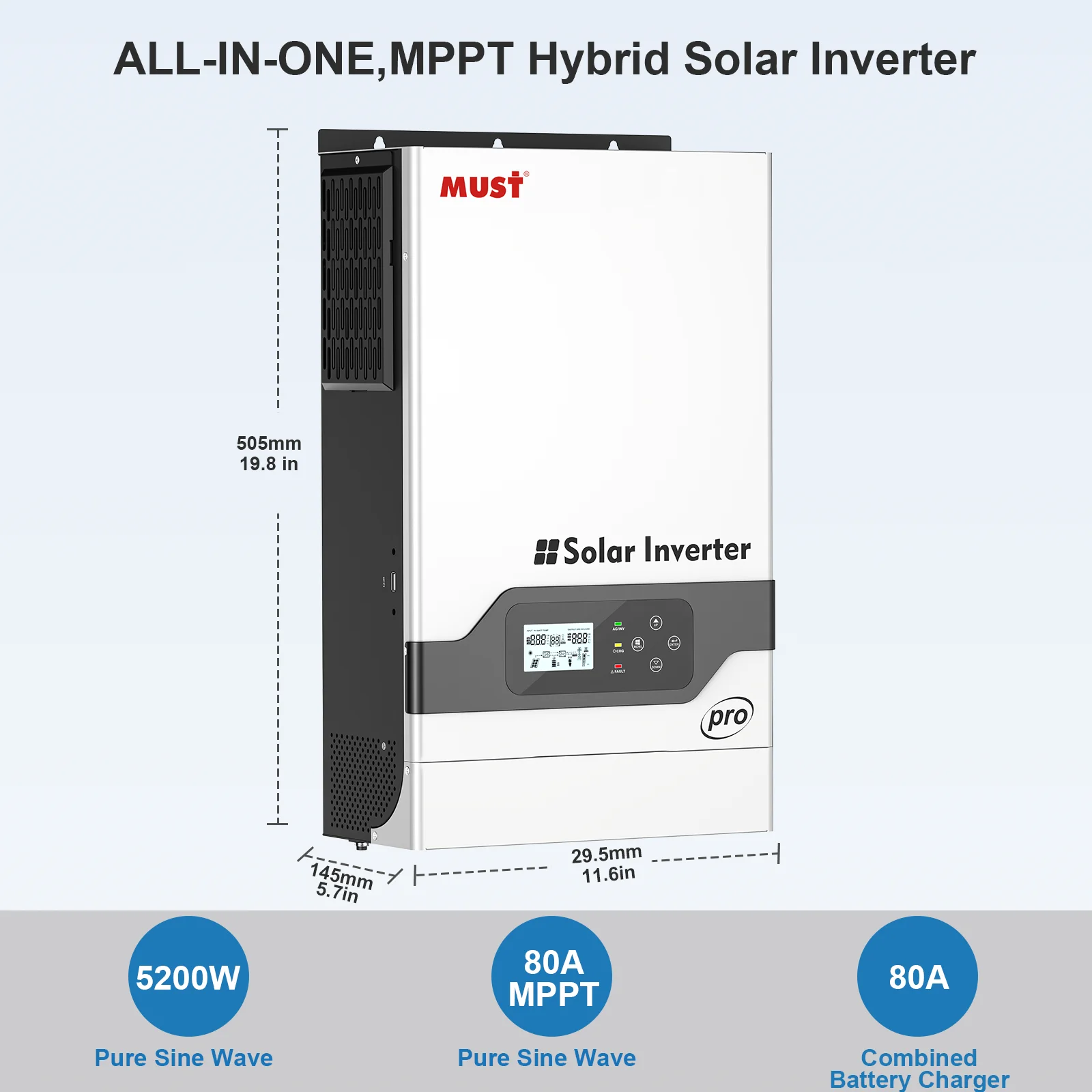 3KW 5KW High PV Voltage Solar Inverter Stock Available in Europe Warehouse