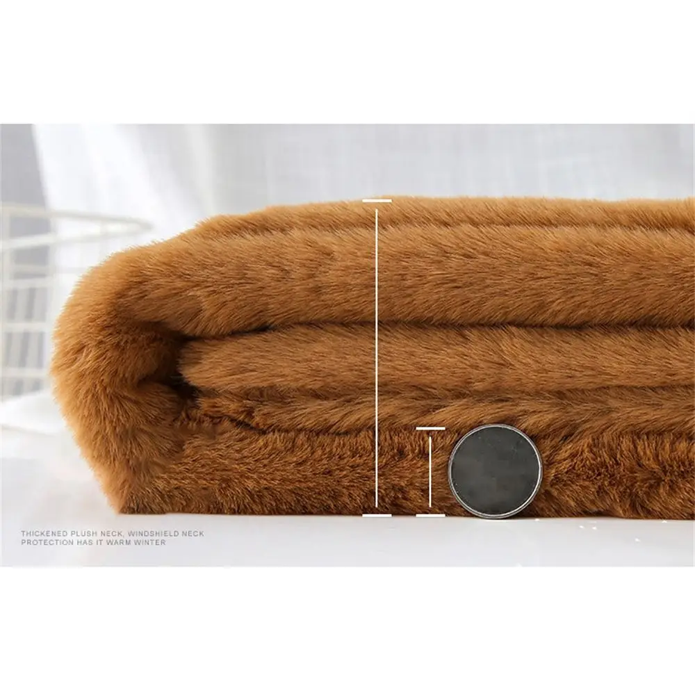 

Fashion Thicken Warm Faux Fur Winter Scarf Soft Cold-proof Neck Protector Windproof Solid Color Neck Collar Warmer for Women