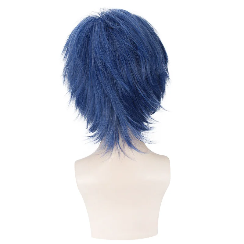 Blue Bob Cosplay Wig Short Anime Hair Synthetic Heat Resistant  Fiber Party Costume Wigs Cartoon Accessorries