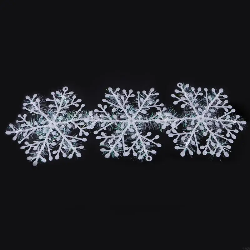 97qd 3 PCs weiße Schneeflocken -Ornamente Weihnachtsbaum -Deco Festival Entlassung