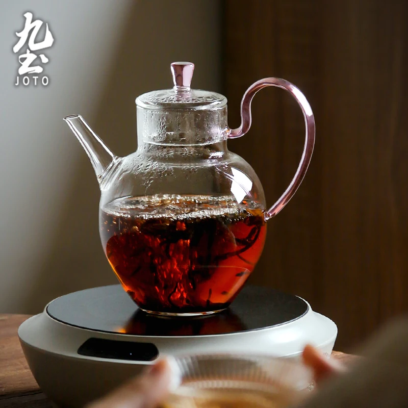JOTO Elegant and Modern Minimalist Heat-Resistant High-Quality Borosilicate Glass Teapot CHR0646