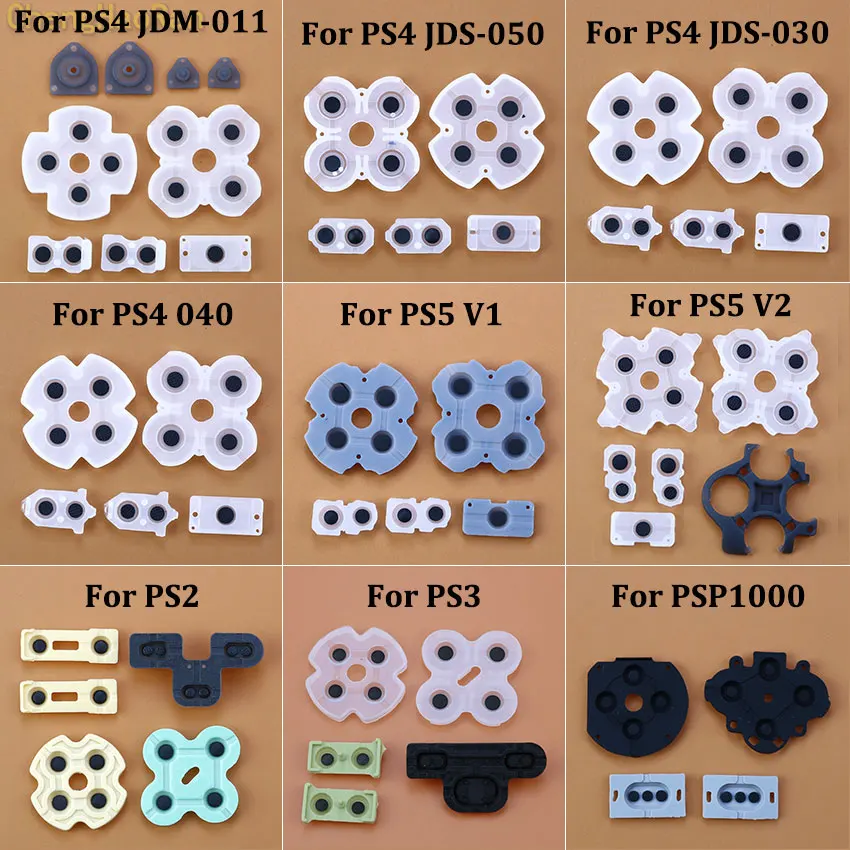 

ChengHaoRan 1Set Silicone Rubber Conductive Adhesive Button Pad Keypads For PS5 PS4 Pro Slim PS3 PS2 PSP1000 Controller Repair