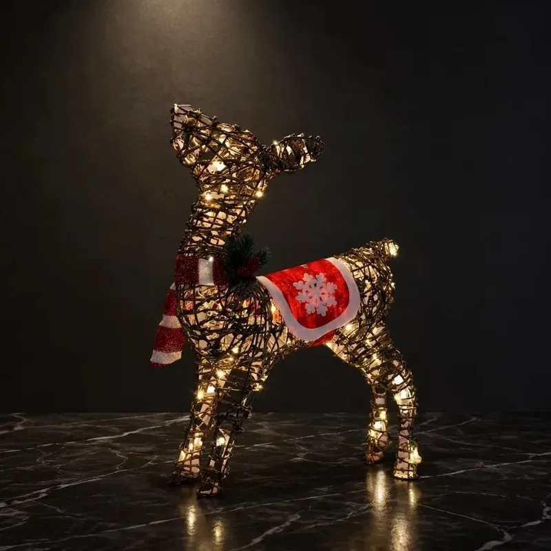 Christmas LED Reindeer Light Set Iron Frame Waterproof 135cm 122cm 70cm Indoor Outdoor Decoration