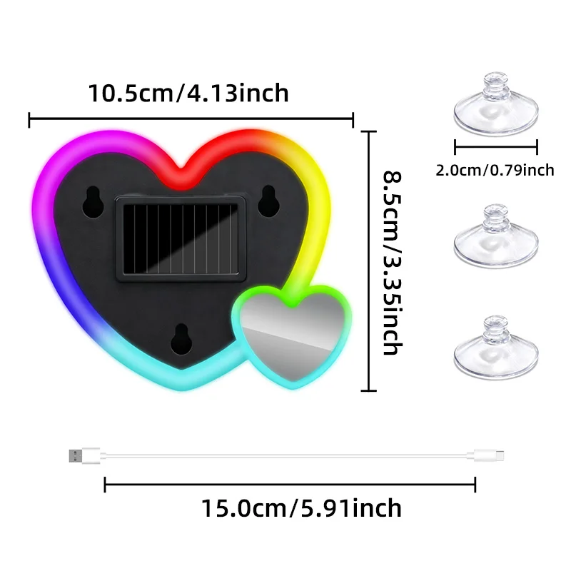 

Universal Car Solar Heart-shaped Light Car Window LED Peach Heart Atmosphere Dynamic Lamp for Car Interior Ambient Decoration