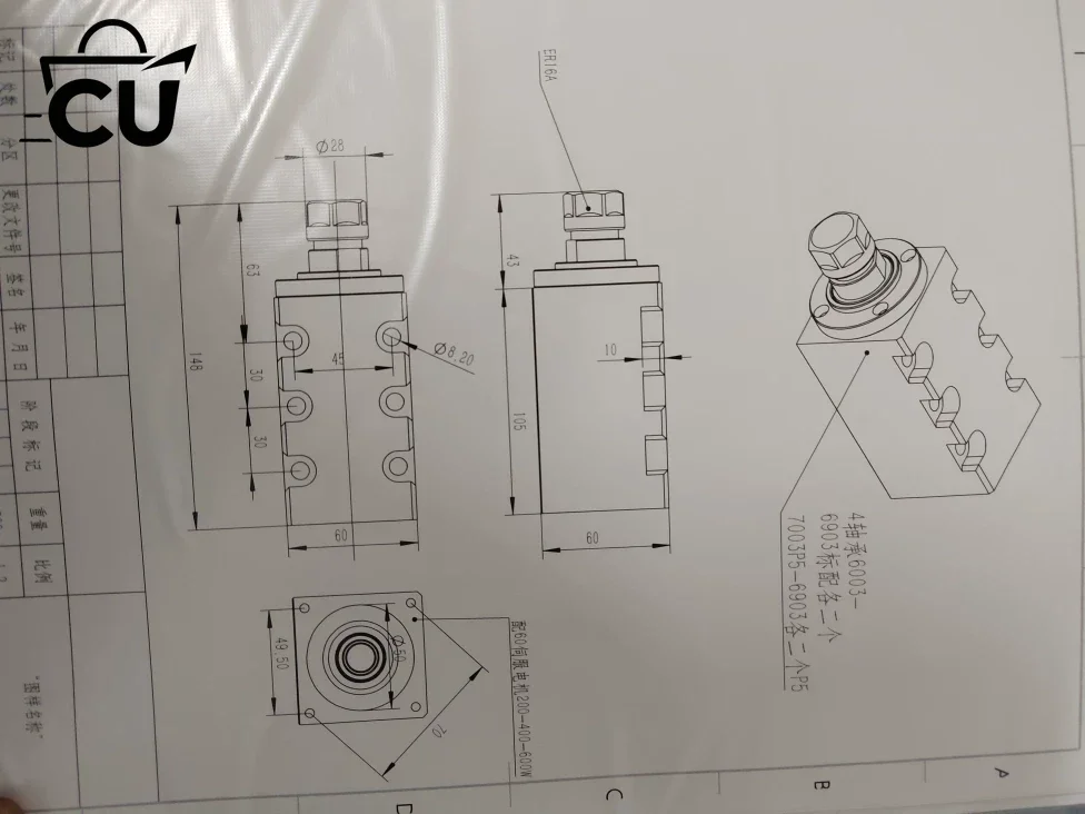 Square direct servo spindle, power head, car square head, side milling head