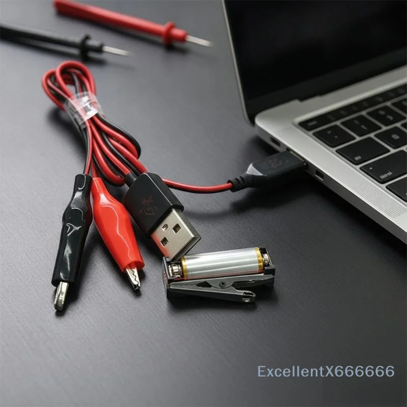 Rust Proof Alligator Test Clamp to USB Connector Test Leads with Male/Female Socket for Small Appliance Repair Circuit Testing