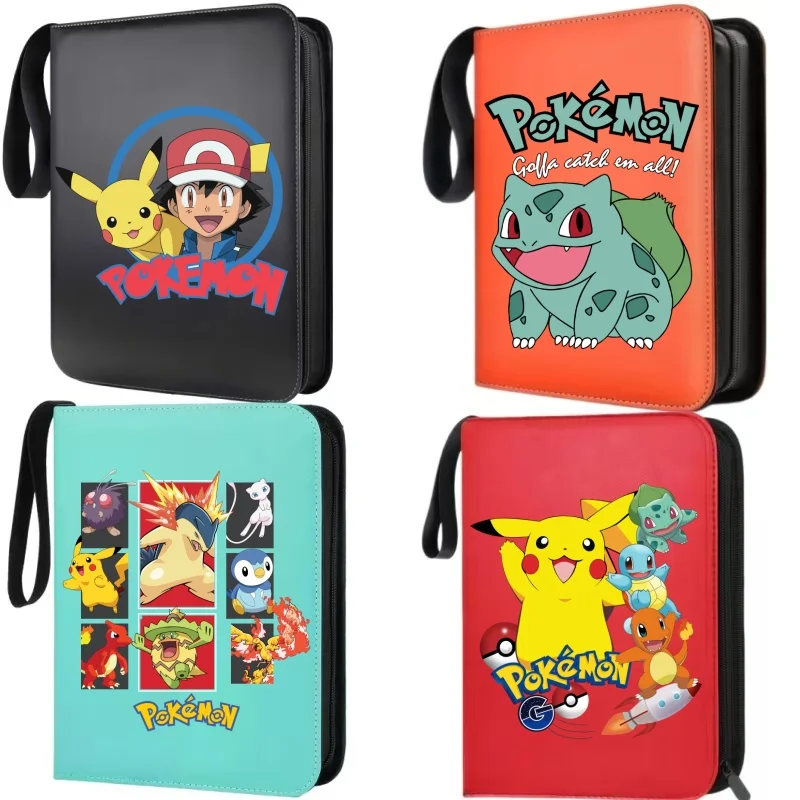 

Pokemon Card Album Pikachu Charizard Eevee Gengar Anime Figur Print Loose Leaf Zipper Game Collection Card Storage Bag Gifts