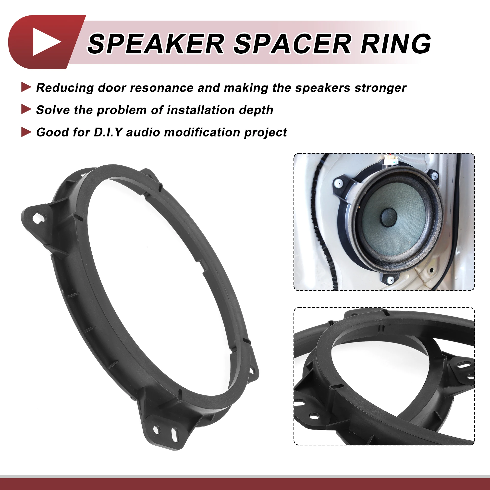 UXCELL Speaker Spacer Ring Speaker Spacer Adaptor for Toyota 4 Runner 03-09 6