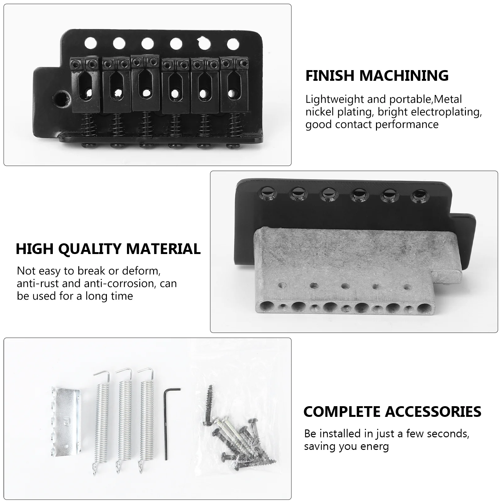 GA205 Left Handed 6 String Flat ST Saddle Single Tremolo Bridge System for Electric Guitar Accessories Parts Screw-in Arm