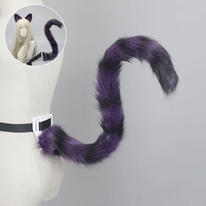 Novo peludo artesanal anime orelha de gato heandband pelúcia cauda de gato noite festa vestir-se simulação orelhas cosplay cauda pro acessórios