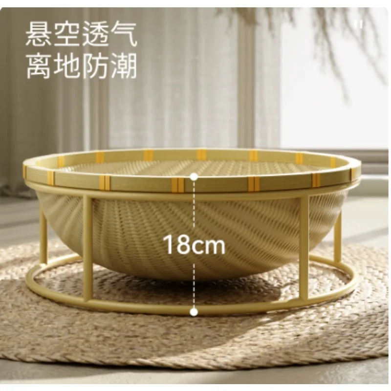 Bamboo Weave Cat Nest, Universal Washable Summer Cooling Cat Bed for Indoor Kitten & Adult Cat