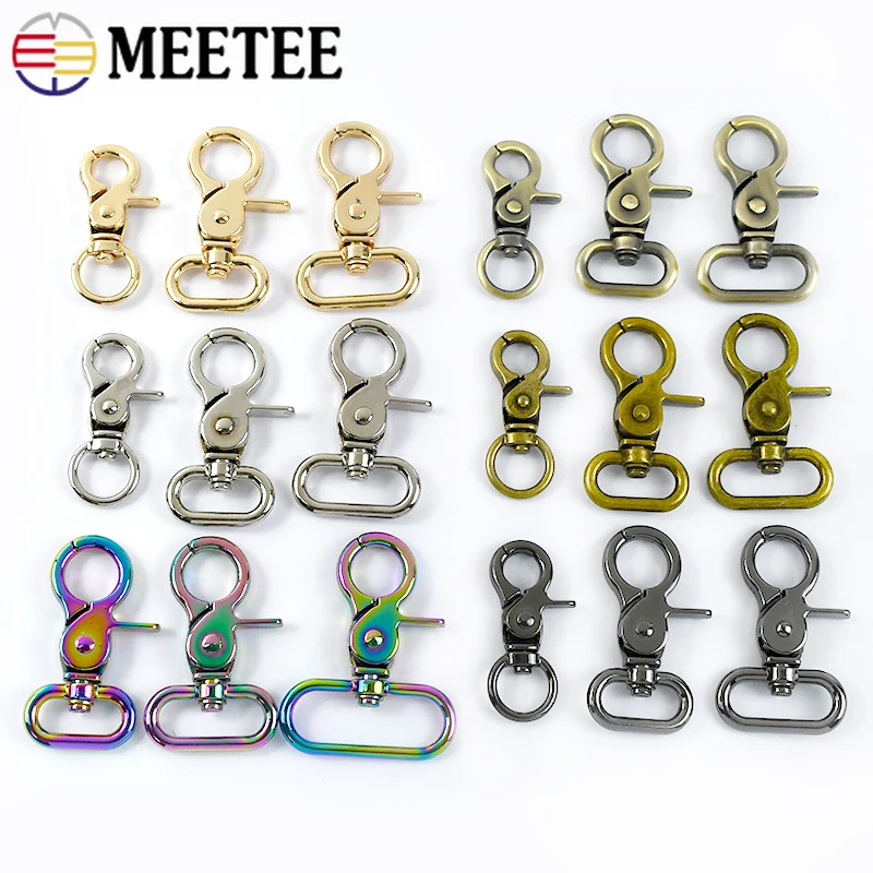 5Pcs Meetee 20-50mm Metal Buckles Swivel Lobster Clasp Bag Strap Trigger Snap Hook Keychain Carabiner Connector DIY Accessories