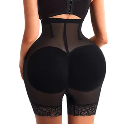 Women High Waist Butt Lifter Lace Shorts Body Shaper Padded Push Up Panties Breathable Booty Enhancer Control Panties Invisible