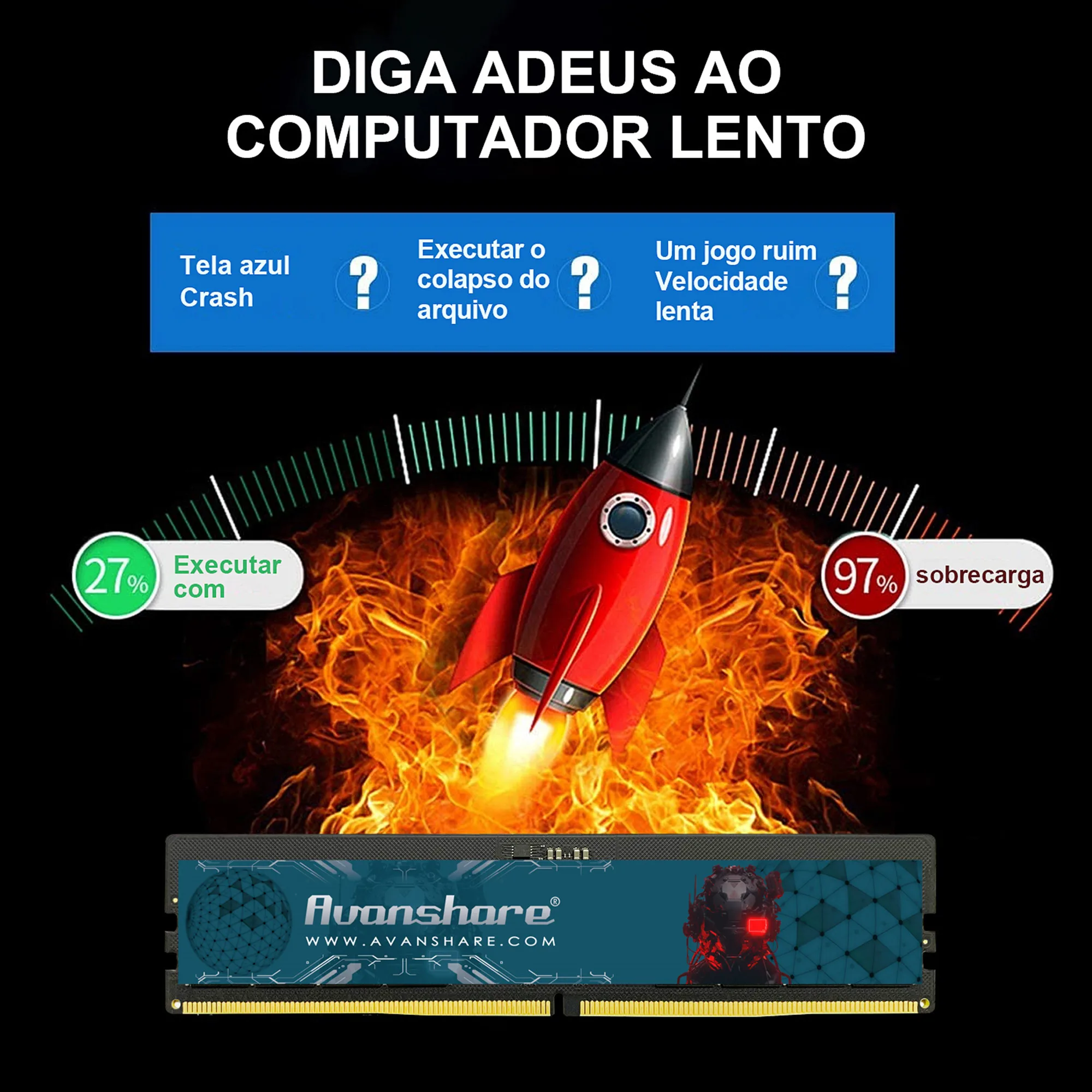 Memória Ram Avanshare DDR5 32GB 16GB 8GB 4800MHz 5600MHz PC5 Desktop 1.1V UDIMM Memória Memória para placas-mãe PC Intel AMD Rams