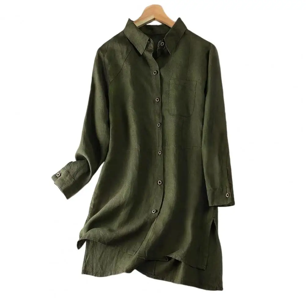 Fashion Women Oversized Shirt Long Sleeve Blouse Casual Solid Loose Basic Tops O-Neck 2024 Lady Button Up Blusa Femininas