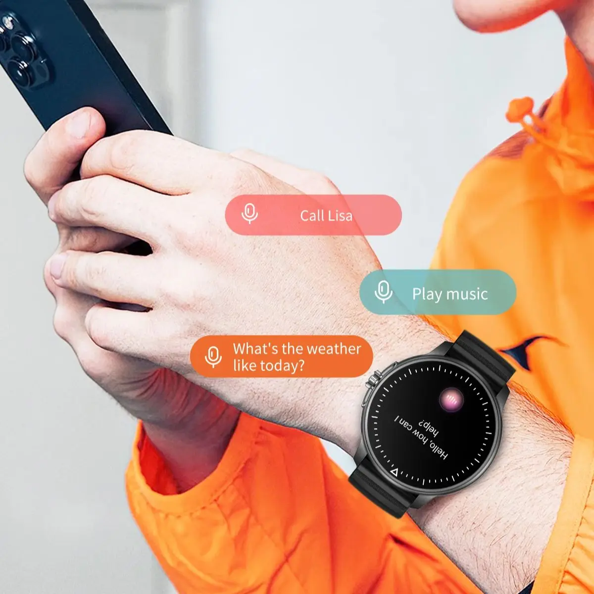 Montre Connectée ZW45 pour Homme et Femme, Étanche IP67, Bluetooth, Répond aux Appels, pour Téléphone Android et iOS