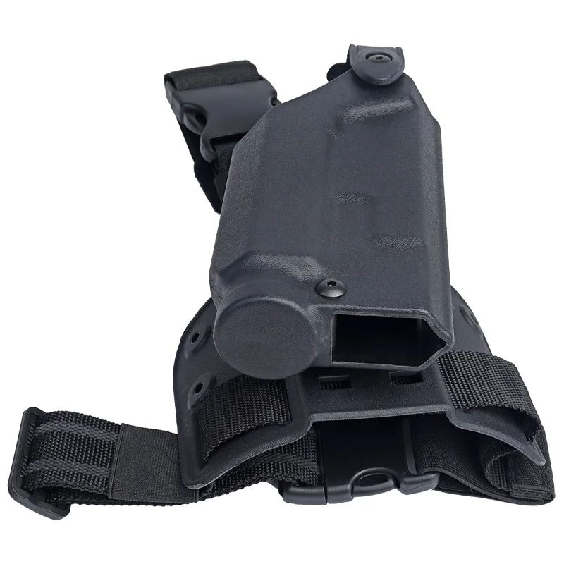 Right Hand Short Gun Holster with Flashlight Suitable for 1911 Outdoor Shooting Leg Holster