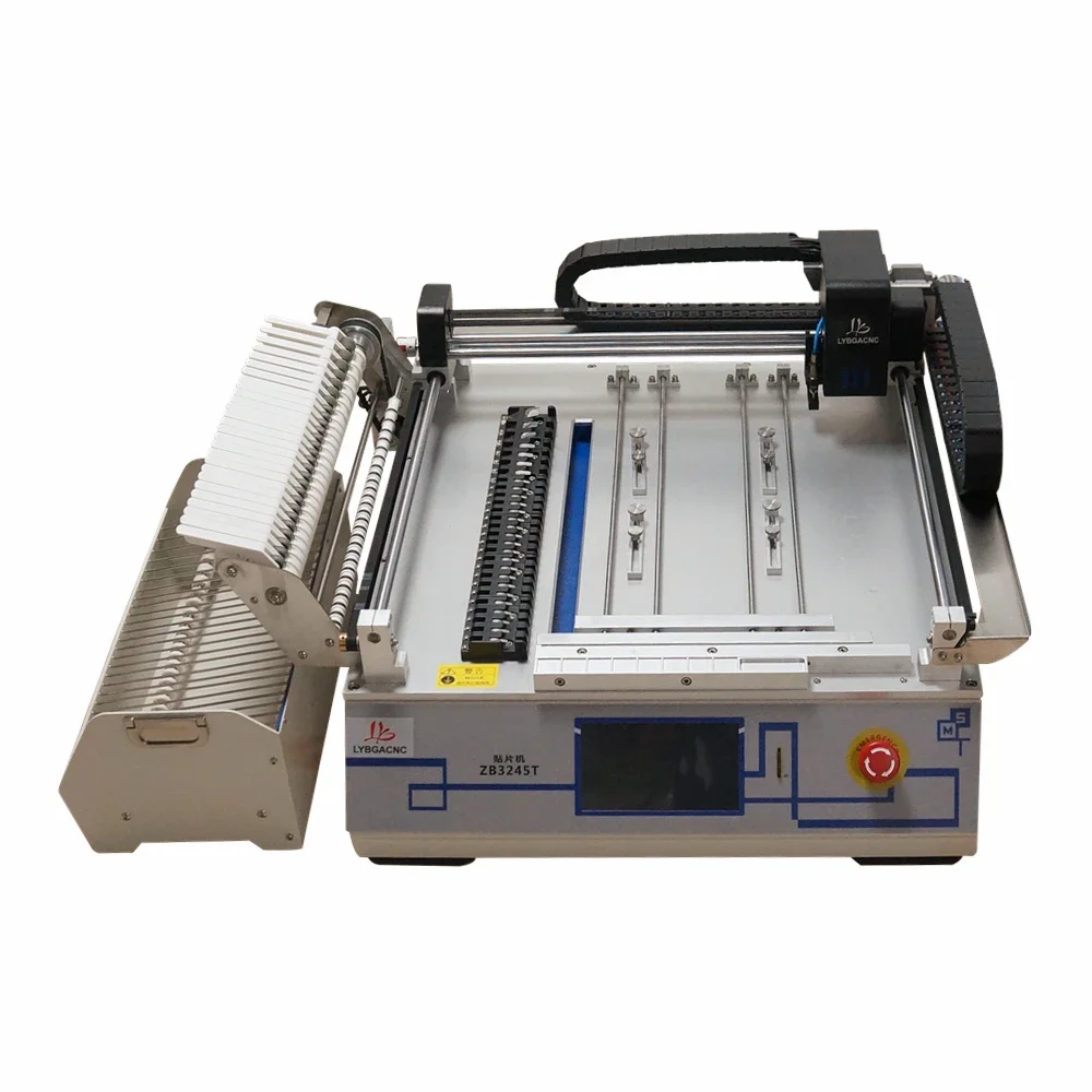 Full Automatic SMT Pick and Place Machine 150W 2 Heads ZB3245T with Solder Tool Optional for Assembly Line with Synchronous Belt