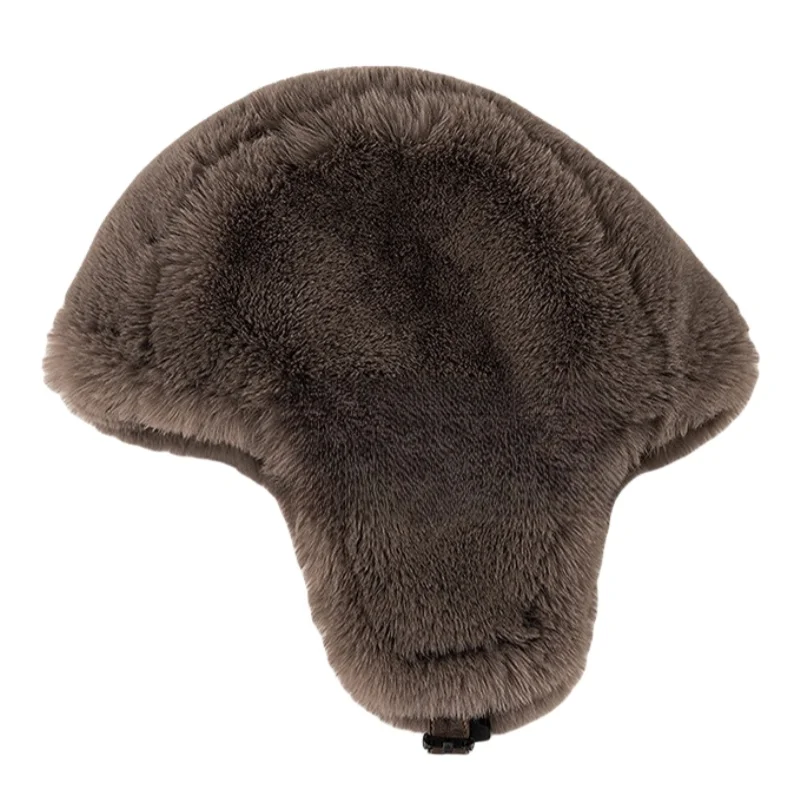 SupSindy Men Winter Bomber Hat Outdoor Motorcycle Windproof Thicken Warm Faux Fur Pilot Earflap Hat Leather Thermal Ushanka