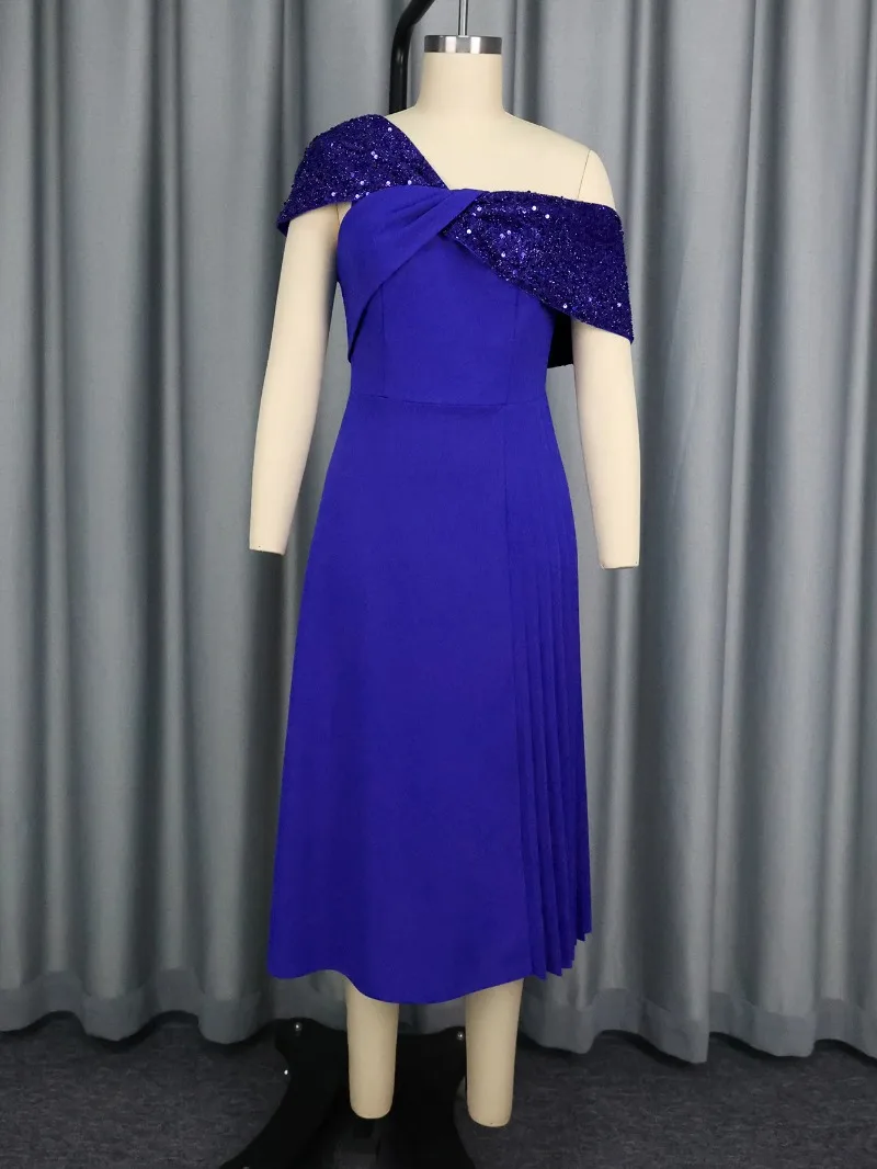 

Sequin Dashiki African Dresses for Women Autumn Elegant African Short Sleeve Sequin Plus Size Party Evening Midi Dress Outfits