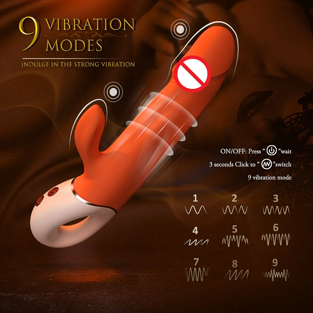 Rabbit Dildo Vibrator for Women Powerful G-spot Clit Clitoris Stimulator Female Masturbator Vibrating Sex Toys for adults