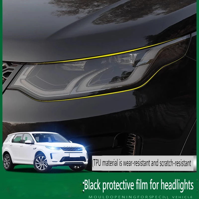 

Front Headlamp Film for 2020-2024 Land Rover Discovery Sports Smoked Black TPU Transparent Film Headlight Trim Car Accessories