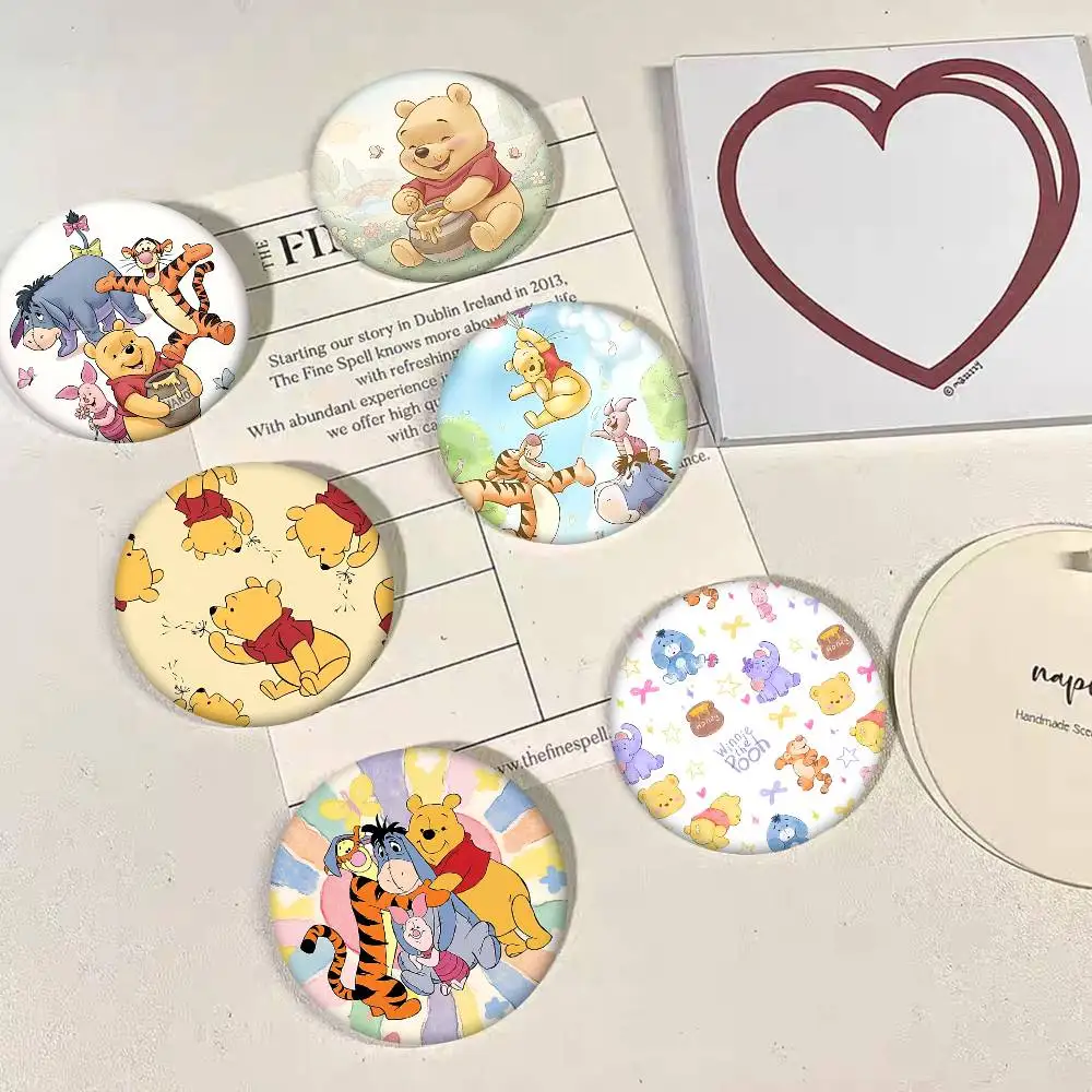 Cartoon W-Winnie The P-Pooh Rundes Abzeichen Kreative Brosche Kleidung Rucksack Accessoires Anstecknadel