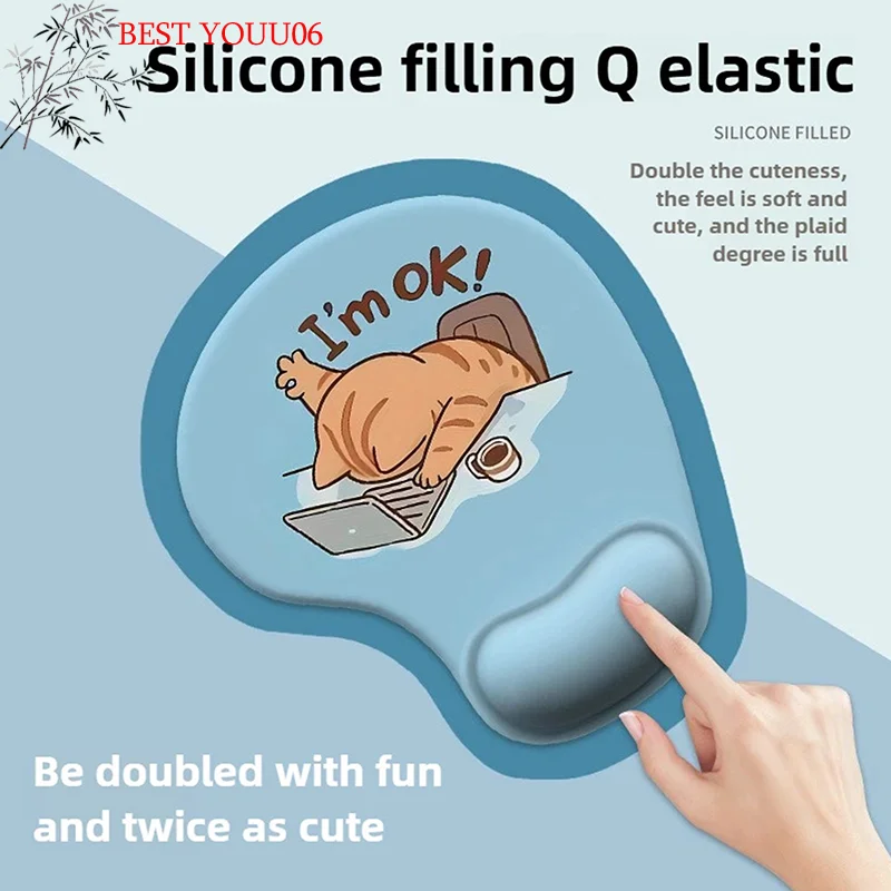 

(YOUU06) 1 шт. Новая силиконовая подставка для запястья в виде мультяшного животного, коврик для мыши, настольный коврик, грязеотталкивающий, компьютерные аксессуары
