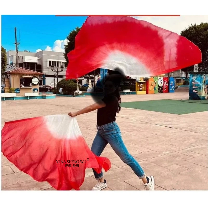 Lenço de dança do ventre véu de seda xale para mulheres seda real 200x114cm prática profissional desempenho adereços lenço de quadril bandeira da igreja