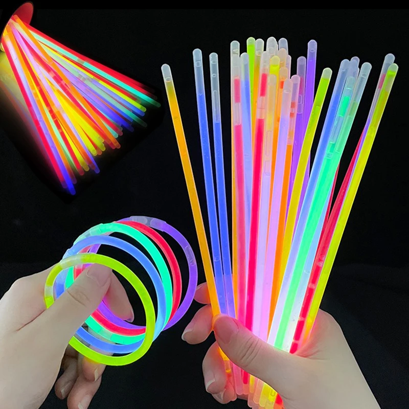 30/60/120 Stück Leuchtstäbe in zufälligen Farben, nachtleuchtende Fluoreszenzstäbe, DIY-Armband, Halskette, Fotografie-Requisiten, Partygeschenke ZYF – Detail 1