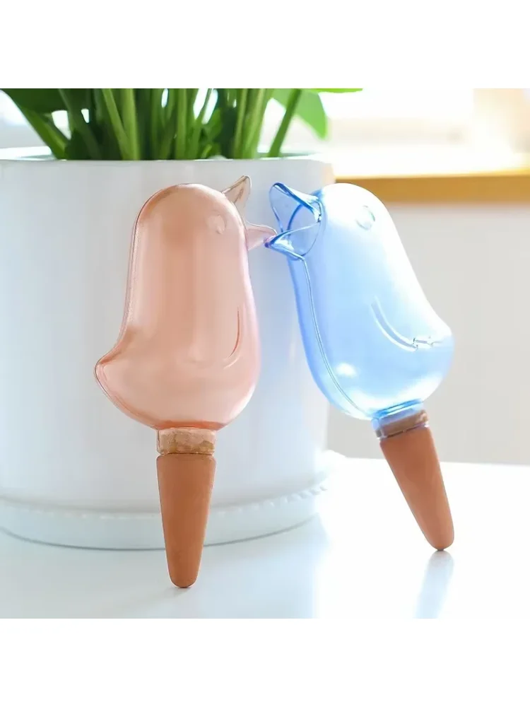 High quality automatic flower waterer plant waterer self watering water balloon bird shaped hand blown plastic water balloon