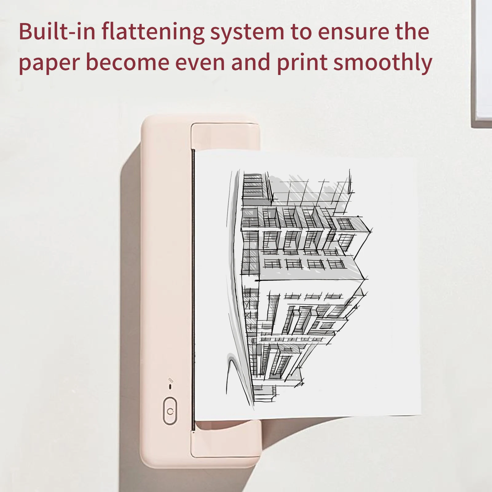 휴대용 A4 용지 프린터 BT 무선 USB 연결 210mm/110mm 열 인쇄 홈 오피스 모바일 웹 페이지/텍스트/사진 프린터
