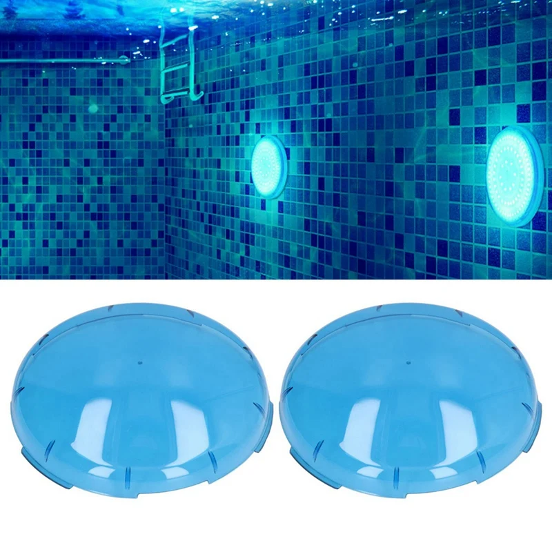 2Pcs 19Cm Pool Lamp Lens Cover Swimming Pond Light Transparent Lid For Pentair Amerlite Durable Easy Install Easy To Use (Blue)