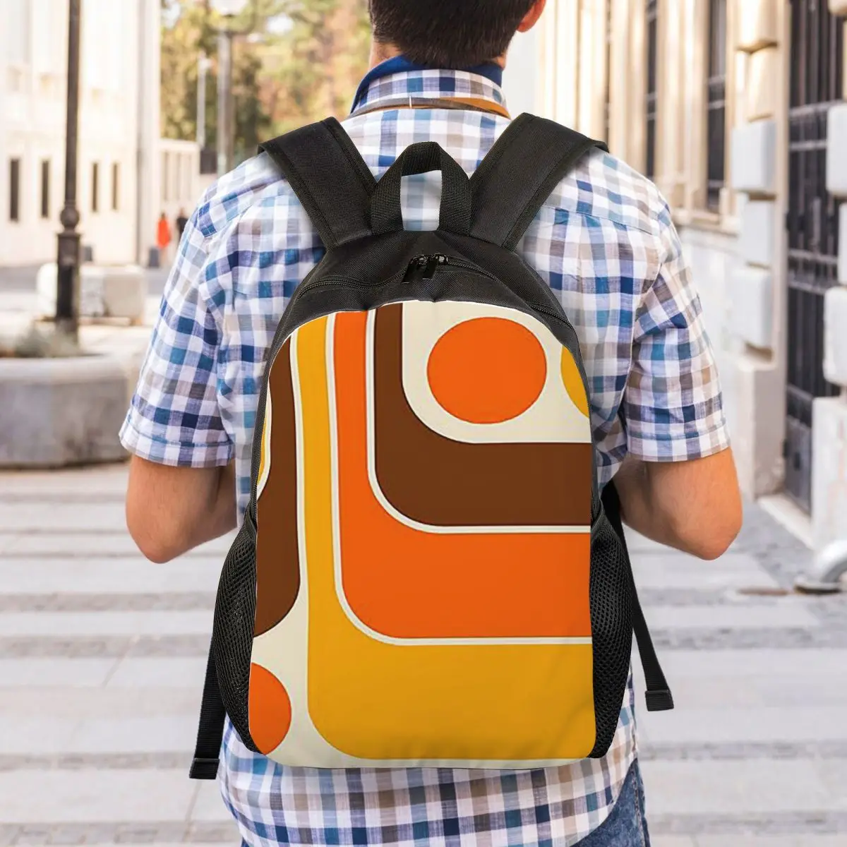 حقيبة ظهر مدرسية بتصميم هندسي عتيق مكونة من 62 حقيبة ظهر مدرسية للمشي لمسافات طويلة والسفر حقيبة نهارية للأولاد والبنات حقيبة كتب عصرية حقائب كتف