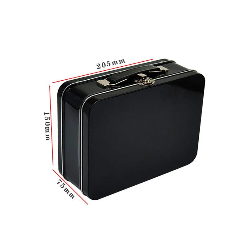 

Tinplate Lunch Box Metal Containers for Adults Kids Bento with Lid Portable Storage Suitable for Picnics School Work Retro Style