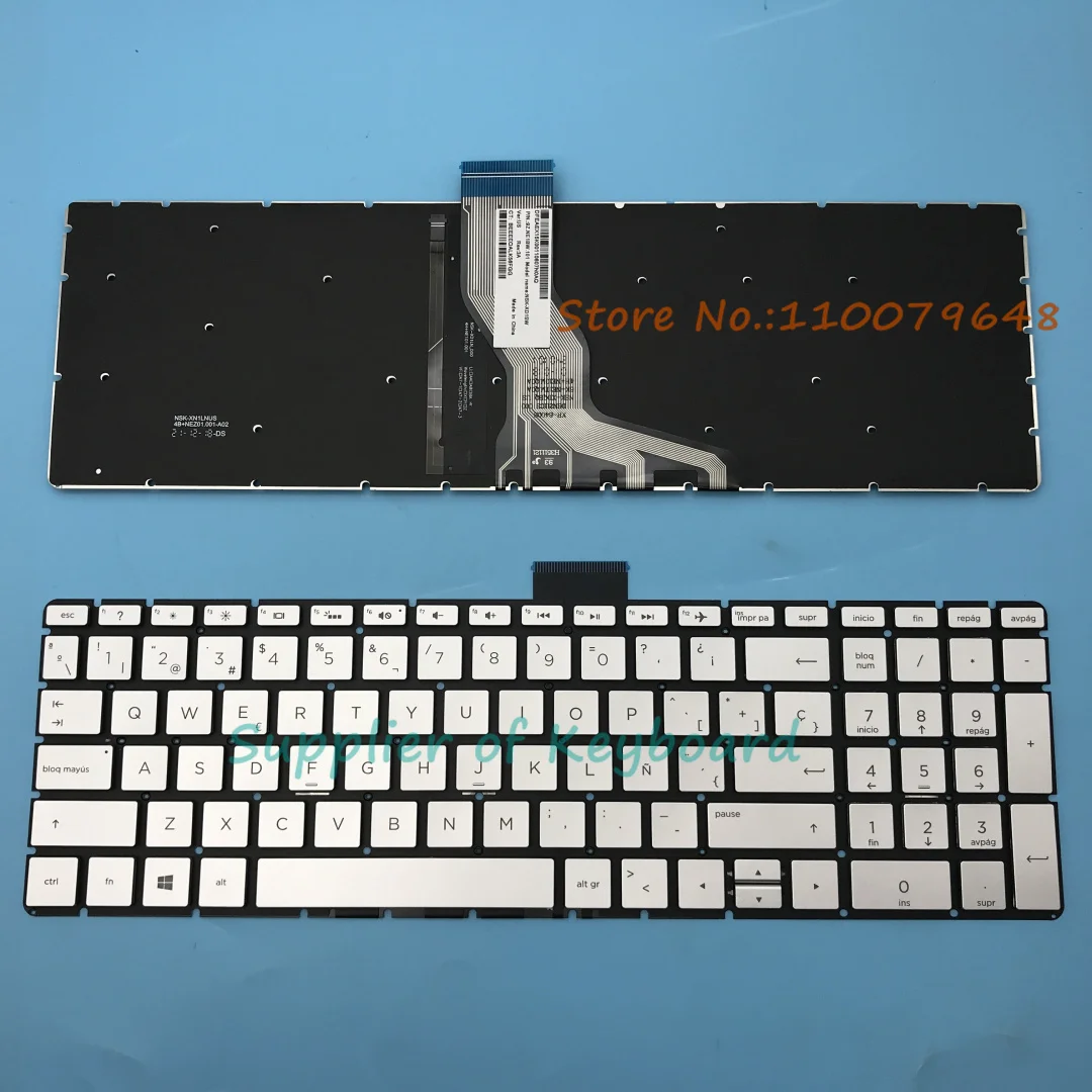 NEW Latin Spanish Keyboard For HP 15-cd051nr 15-cd055nr 15-cd056nr 15-cd072cl 15-cd003la 15-cd005la Black/Silver